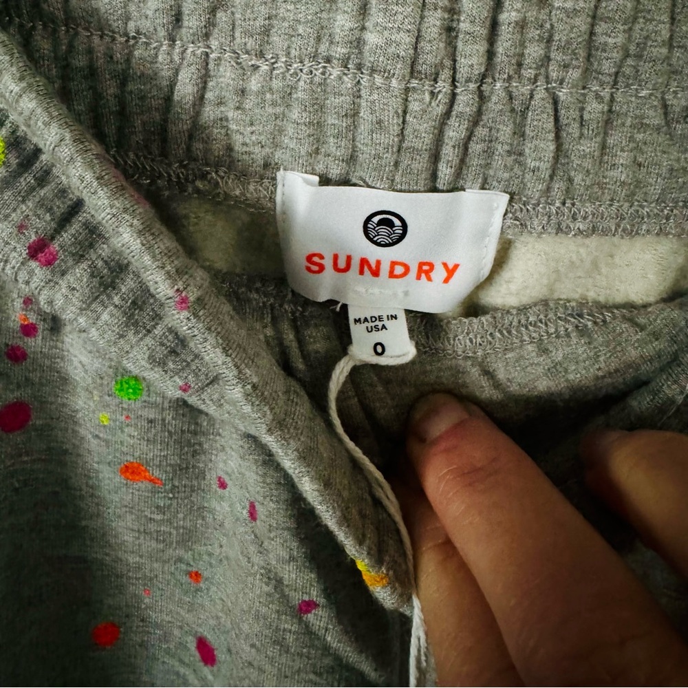 Sundry Gray Sweatpants with Neon Paint Splatter Size 0 (XS) New - Picture 4 of 7